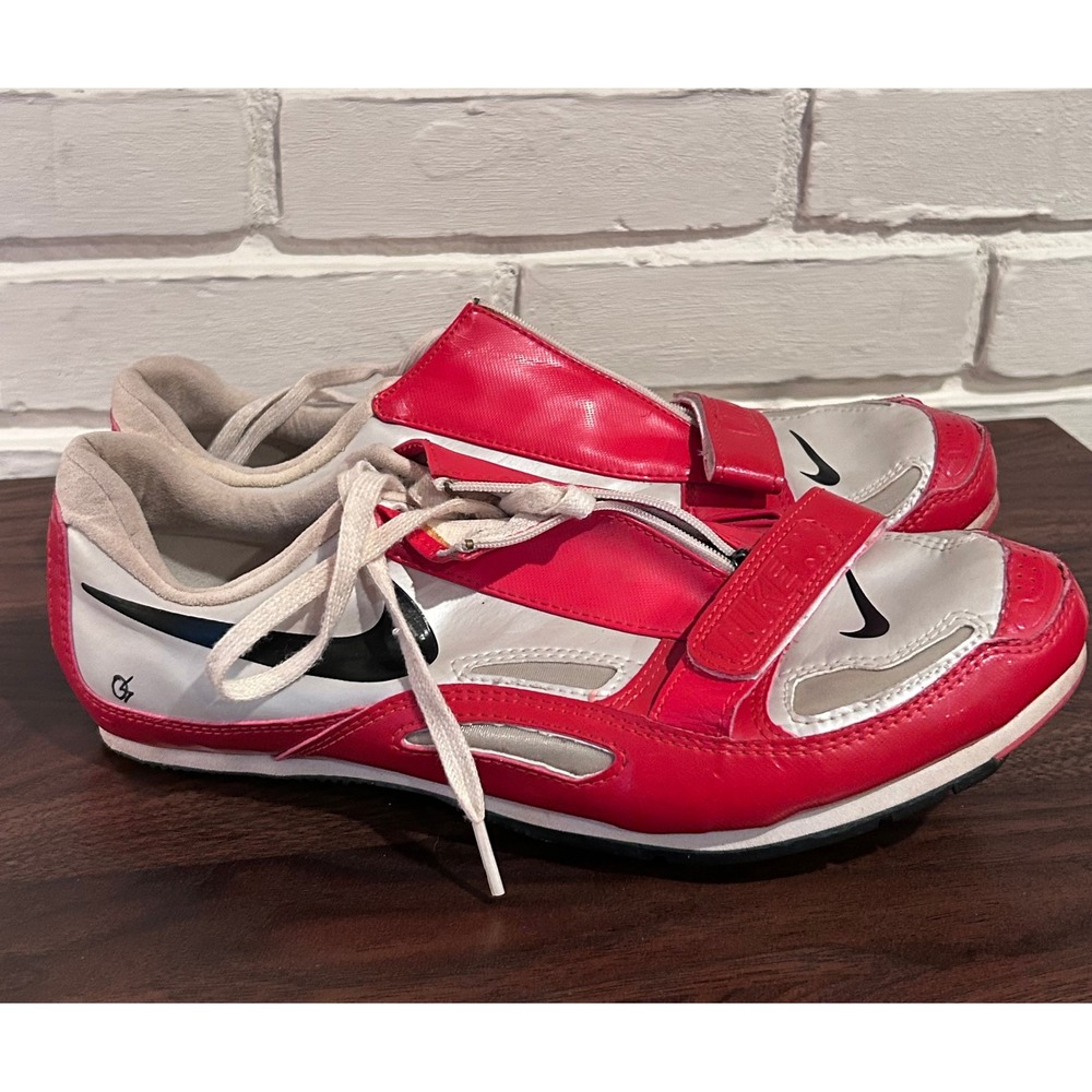 Nike Bowerman Series Track and Field Spikes Mens 10 Red White Black Cleats Y2K‎